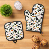 Tropical Toucans - Playful Jungle Ovenwant & Pannenlap Set (Top down)