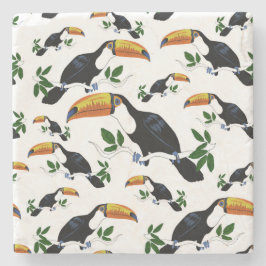 Tropical Toucans - Playful Jungle Stenen Onderzetter