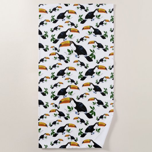 Tropical Toucans - Playful Jungle Strandlaken (Voorkant)