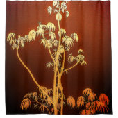 Tropical Tree Silhouette in Browns Douchegordijn (Voorkant)
