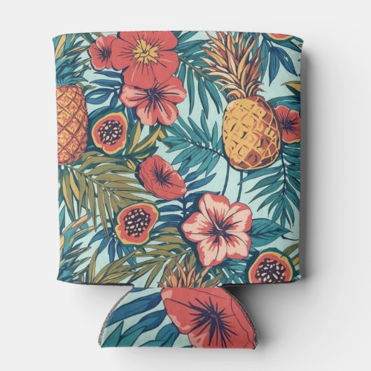 Tropical Trio | Pineapple, Papaya & Passionfruit  Blikjeskoeler (Achterkant)