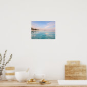 Tropical Turquoise Beach Poster - Pastel Sunset (Keuken)