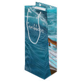 Tropical Turquoise Caribbean Ocean Cruise Foto Wijn Cadeautas (Achterkant Gekanteld)