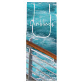 Tropical Turquoise Caribbean Ocean Cruise Foto Wijn Cadeautas (Voorkant)