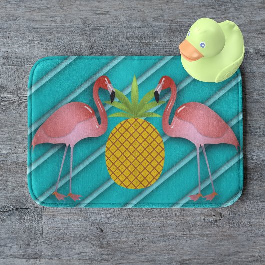 Tropical Turquoise Flamingo Badmat
