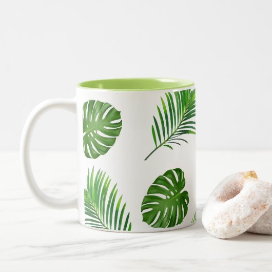 Tropical Tweekleurige Koffiemok (Met donut)