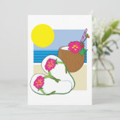 Tropical Vacation Invitations Kaart (Staand voorkant)