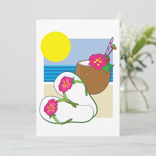 Tropical Vacation Invitations Kaart