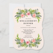 Tropical Verloving Dinner Invitation Kaart (Voorkant)
