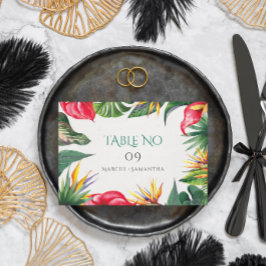 Tropical Vibe Kleurrijke Bloemen Lijst Informatiekaartje