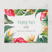Tropical Vibe Kleurrijke Bloemen Lijst Informatiekaartje (Voorkant)