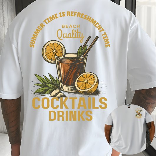 Tropical Vibes:Beach Drink for Summer Fun T-shirt