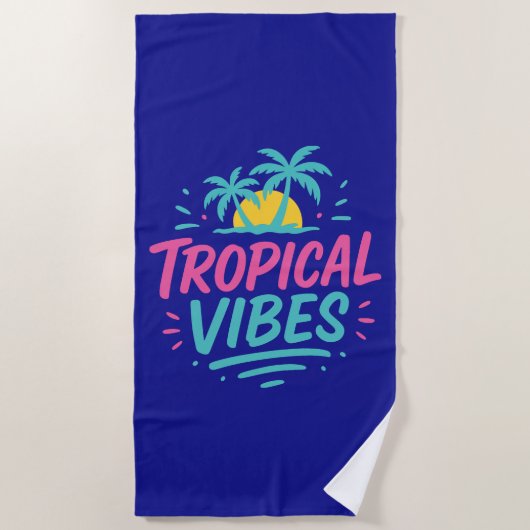 Tropical Vibes Beach Vakantie Strandlaken (Voorkant)