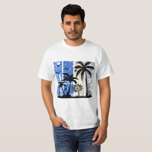 Tropical Vibes in Stripes” T-shirt (Voorkant volledig)