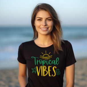 "Tropical Vibes" Paradise Zomer T-Shirt voor Vrouw