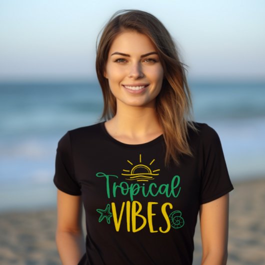 "Tropical Vibes" Paradise Zomer T-Shirt voor Vrouw