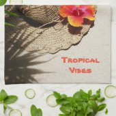Tropical Vibes Sun Pet op Beach Sand Theedoek (Gevouwen)