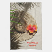 Tropical Vibes Sun Pet op Beach Sand Theedoek (Verticaal)