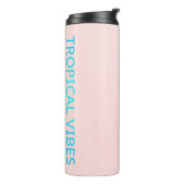 Tropical Vibes Tumbler - Aqua w/blush palmbomen Thermosbeker (Gedraaid links)