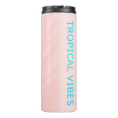 Tropical Vibes Tumbler - Aqua w/blush palmbomen Thermosbeker (Achterkant)