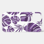 Tropical violet monstera leaves seamless pattern w Case-Mate iPhone case (Achterkant (horizontaal))
