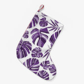 Tropical violet monstera leaves seamless pattern w kleine kerstsok (Voorkant (Hangend))