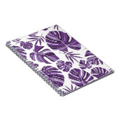 Tropical violet monstera leaves seamless pattern w notitieboek (Rechterzijde)