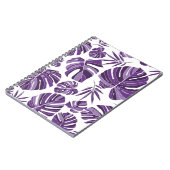 Tropical violet monstera leaves seamless pattern w notitieboek (Linkerzijde)