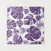 Tropical violet monstera leaves seamless pattern w wandkleed (Voorkant (horizontaal))