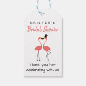 Tropical Vrijgezellenfeest Pink Flamingo Dank u Cadeaulabel (Voorkant)