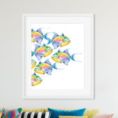 Tropical Wall Decor Waterverf Fish Beach Art Poster
