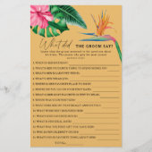 Tropical - Wat zei de bruidegom bruidsspel (Voorkant)