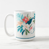 Tropical Watercolor Citrus & Blossom Design Koffiemok (Links)