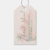 Tropical Watercolor Island Beach Wedding Cadeaulabel (Voorkant)