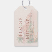 Tropical Watercolor Island Beach Wedding Cadeaulabel (Achterkant)