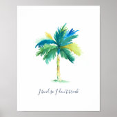 Tropical Watercolor Palm Tree Poster (Voorkant)