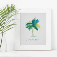 Tropical Watercolor Palm Tree