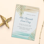 Tropical Watercolor Sage Green Palm Beach Wedding Kaart