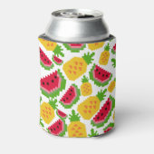 Tropical Watermelon and Pineapple Pixel Pattern Blikjeskoeler (Blikje Achterkant)