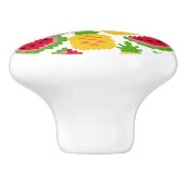 Tropical Watermelon and Pineapple Pixel Pattern Keramische Knop (Zijkant)