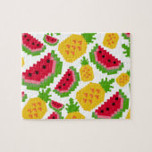 Tropical Watermelon and Pineapple Pixel Pattern Legpuzzel (Horizontaal)