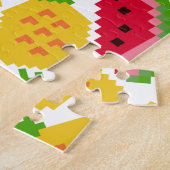 Tropical Watermelon and Pineapple Pixel Pattern Legpuzzel (Zijkant)