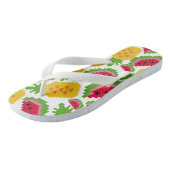 Tropical Watermelon and Pineapple Pixel Pattern Teenslippers (Schuin)