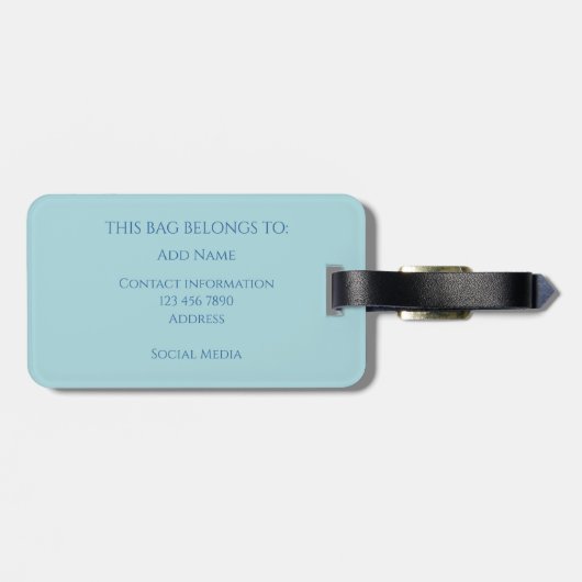 Tropical Waters Gradient Monogram Name Bagagelabel (Achterkant horizontaal)