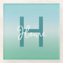 Tropical Waters Gradient Monogram Name  Glazen Onderzetter