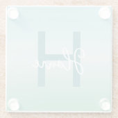 Tropical Waters Gradient Monogram Name  Glazen Onderzetter (Achterkant)