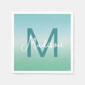 Tropical Waters Gradient Monogram Name  Servet (Voorkant)