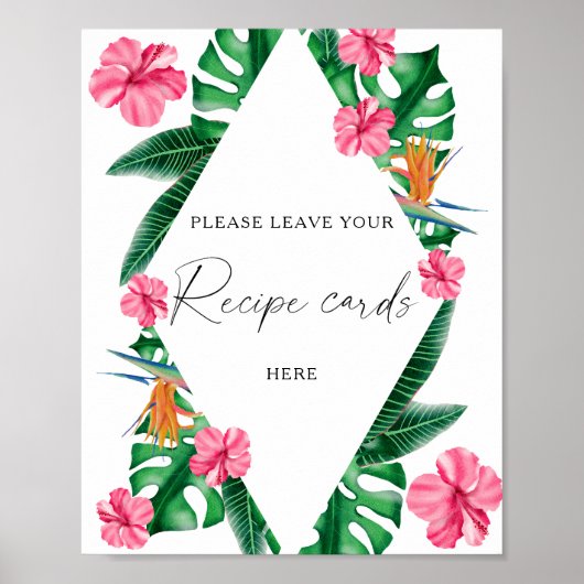 Tropical waterverf - Uw receptkaart hier Poster (Voorkant)