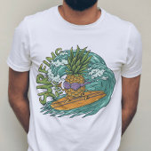 Tropical Wave Ananas Surf Surfen Strand Zomer T-shirt
