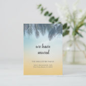 Tropical We hebben Palm Leaves verplaatst Nieuw ad Aankondigingskaart (Staand voorkant)